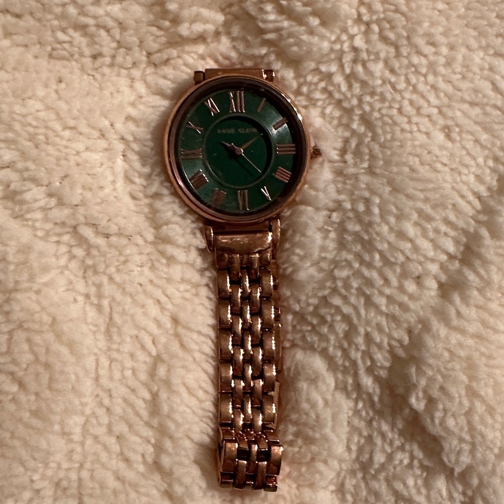 Anne Klein Rose Gold Timepiece with Green Face